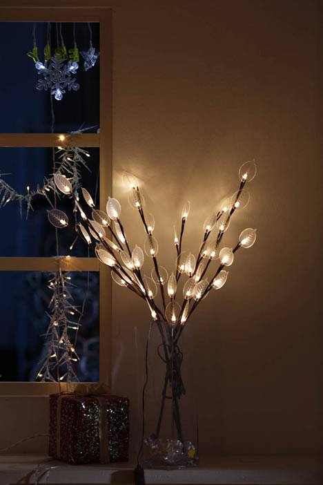 FY-50021 LED a buon mercato di Natale foglia ramo di un albero piccola lampadina delle luci