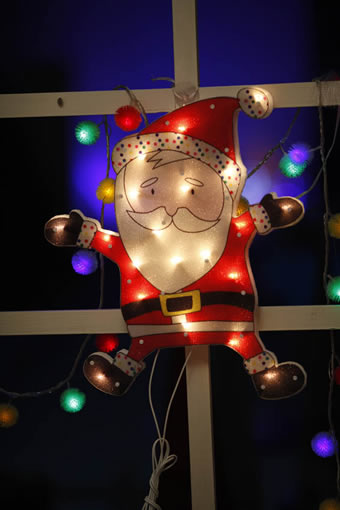 FY-60305 buon Natale Babbo Natale finestra luce della lampada della lampadina