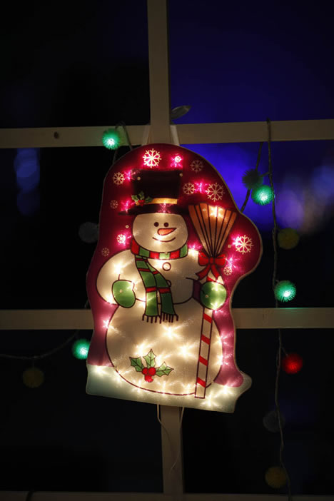 FY-60311 buon natale neve uomo finestra della lampadina