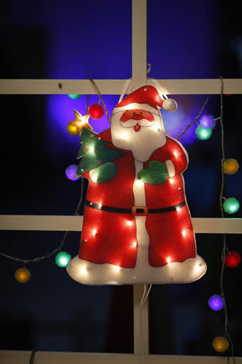 FY-60313 buon Natale Babbo Natale finestra luce della lampada della lampadina